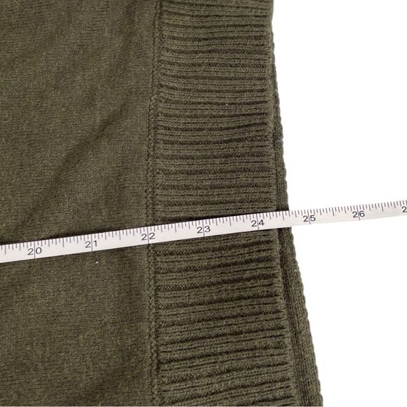 Lisa Todd Women XS ruffle heart green pink leopard crewneck cotton blend sweater - Picture 6 of 7